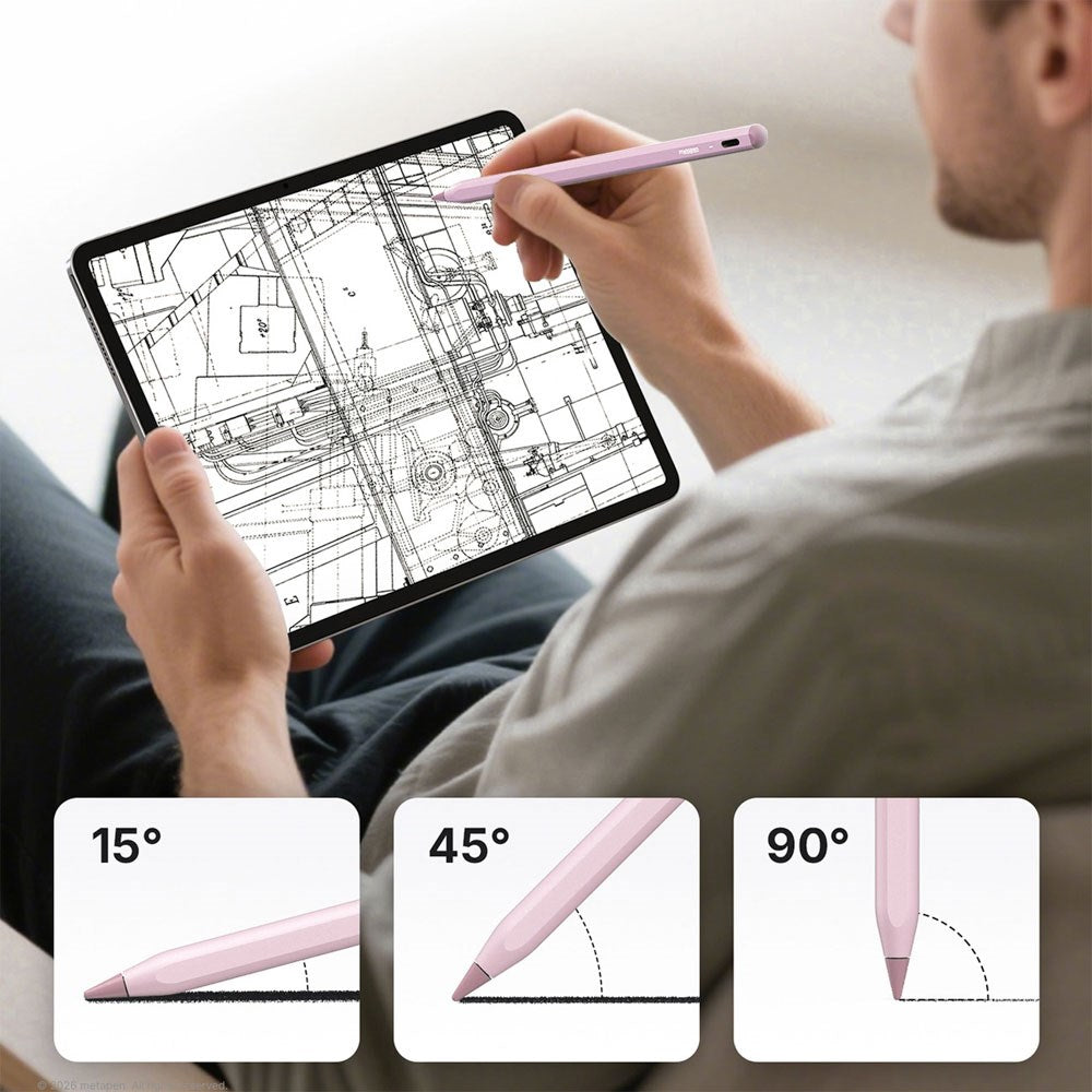 Metapen A8 Stylus Pen til iPad - USB-C - Lyserød