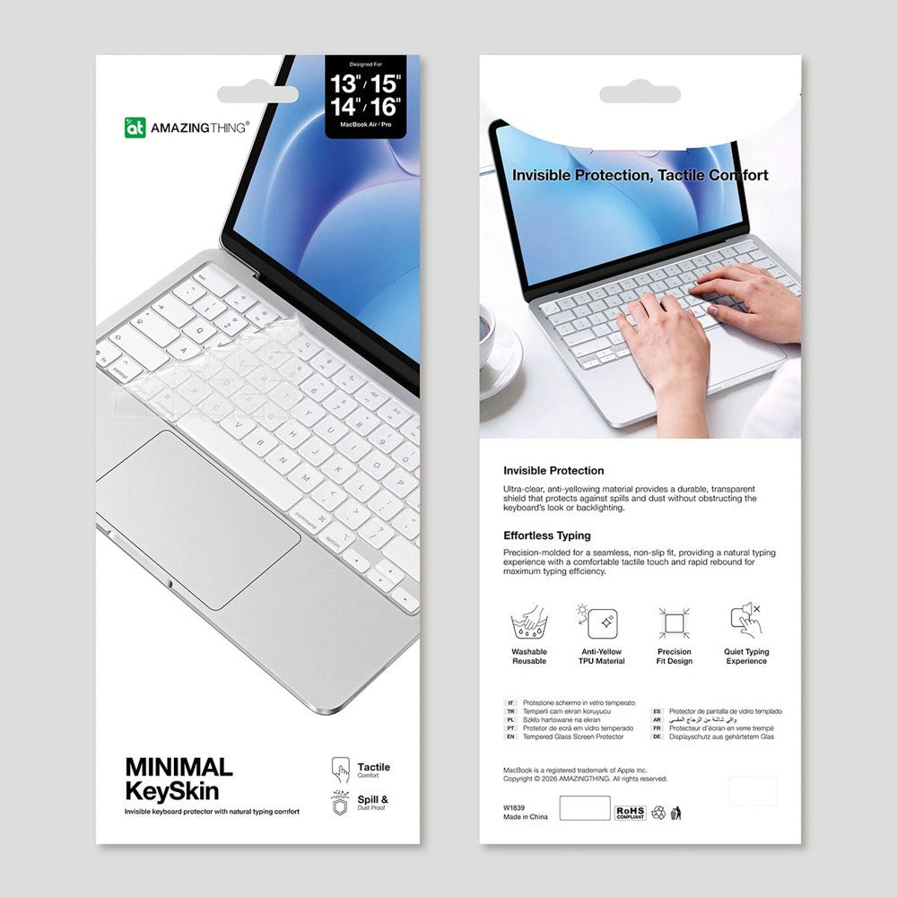 AmazingThing Tastaturbeskytter til MacBook Neo 13 A18 Pro (2026) - Gennemsigtig