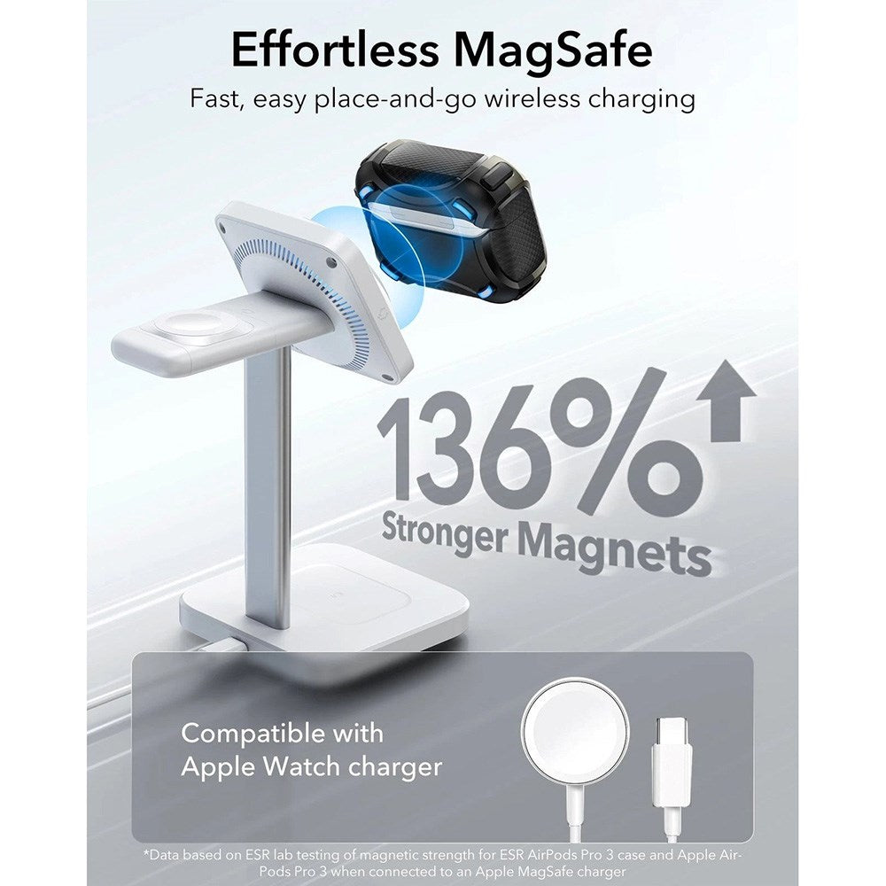 ESR AirPods Pro (3. gen.) Cyber FlickLock Cover m. Karabinhage - Titanium