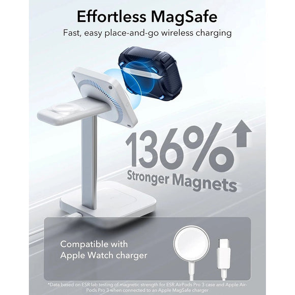 ESR AirPods Pro (3. gen.) Cyber FlickLock Cover m. Karabinhage - Mørkeblå