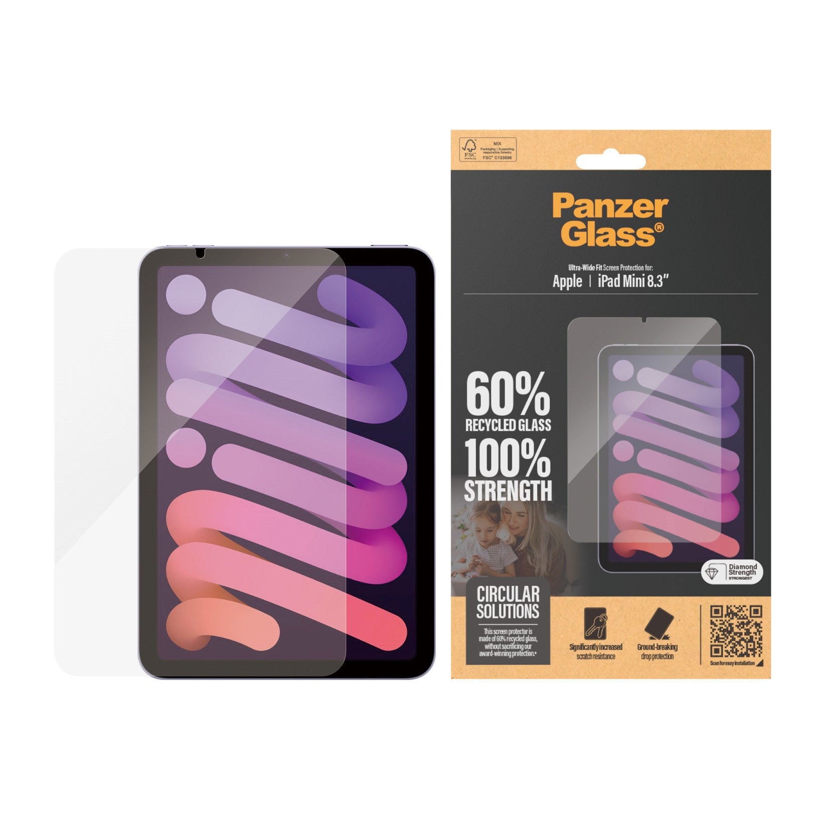PanzerGlass Skærmbeskytter iPad Mini 2024 - Ultra Wide Fit