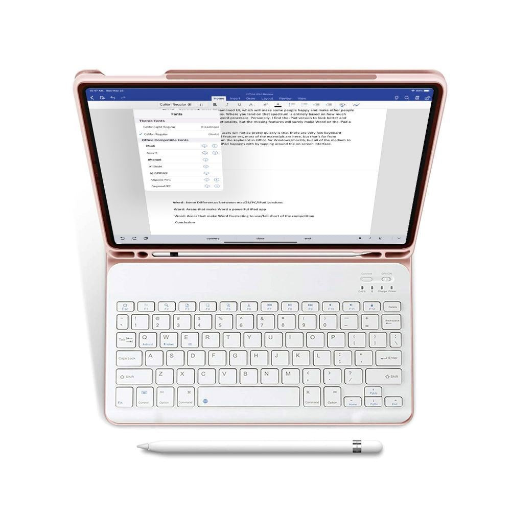 iPad 11" (2025) / iPad 10.9" (2024/2022) Tech-Protect Keyboard Cover m. Apple Pencil Holder - Engelsk Layout - Lyserød