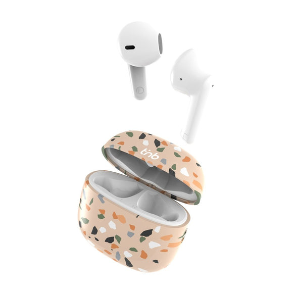 T'NB EXCLUSIV' Trådløse In-Ear Høretelefoner m. Opladningsetui - Terrazzo