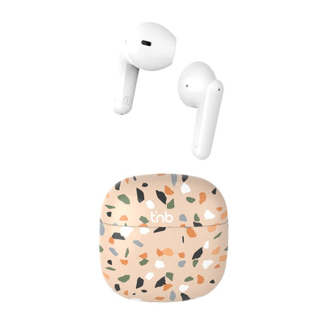 T'NB EXCLUSIV' Trådløse In-Ear Høretelefoner m. Opladningsetui - Terrazzo