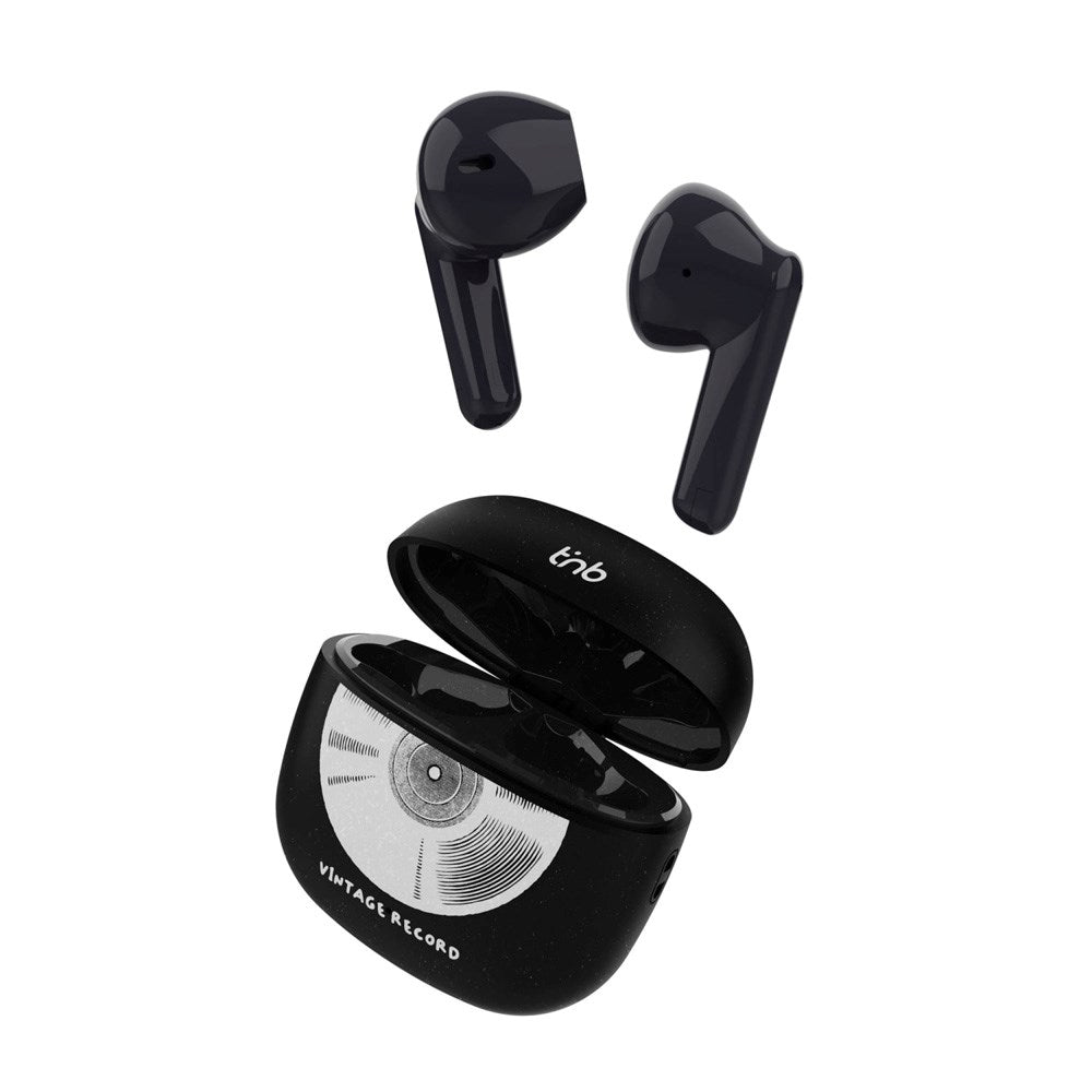 T'NB ORIGIN Trådløse In-Ear Høretelefoner m. Opladningsetui - Vinyl Design