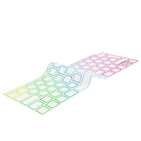 Philbert MacBook Air 13" (2018-2019) Keyboard Cover m. Europæisk Tastatur - Gennemsigtig / Regnbue