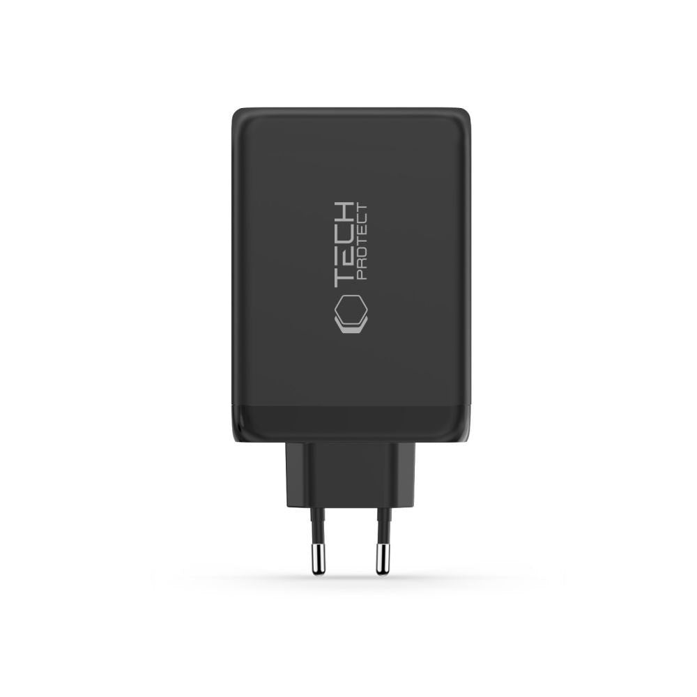 Tech-Protect 240W Vægoplader m. 3x USB-C & 1x USB-A - Sort