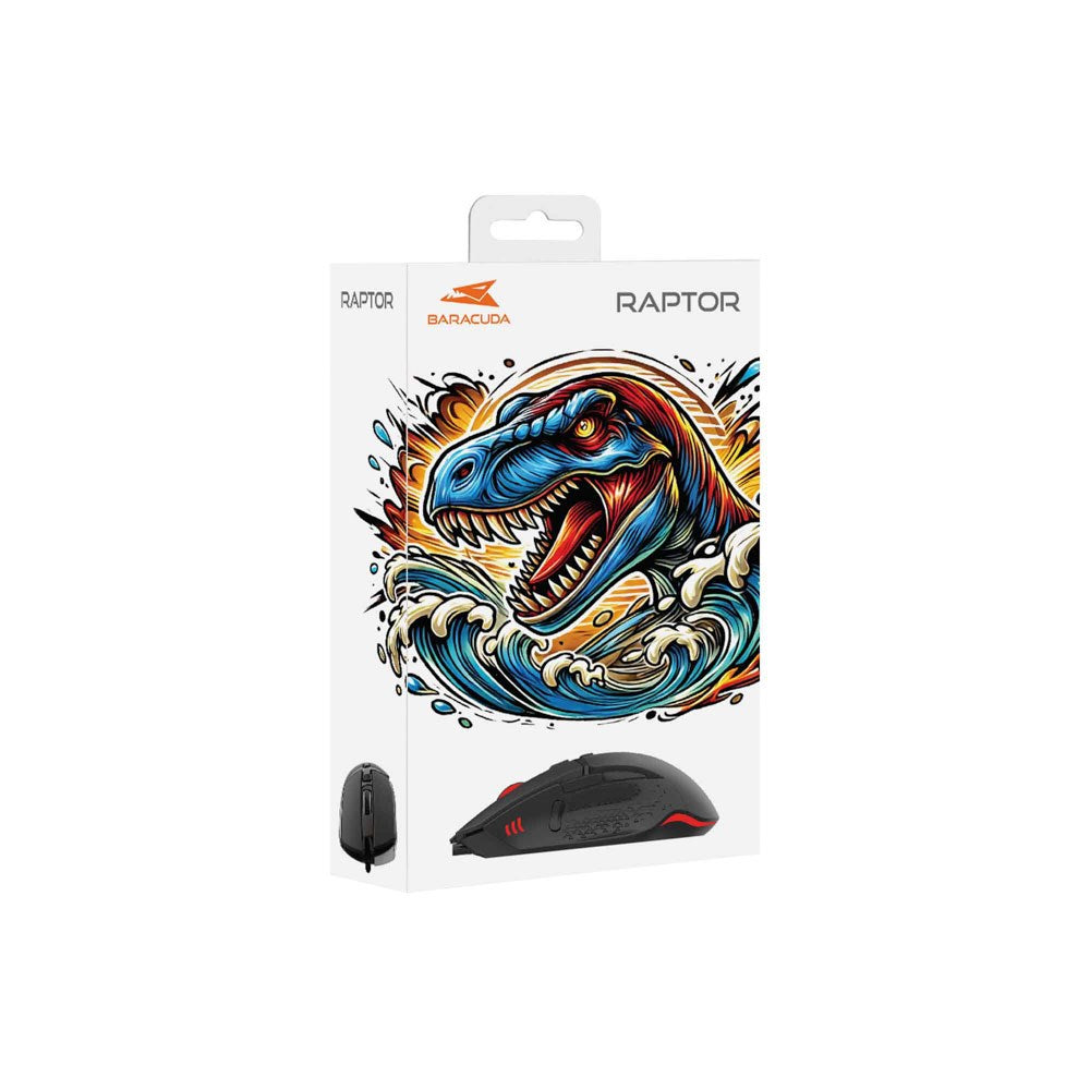 Baracuda RAPTOR Gaming Mus - 8D / 6400 DPI - Sort
