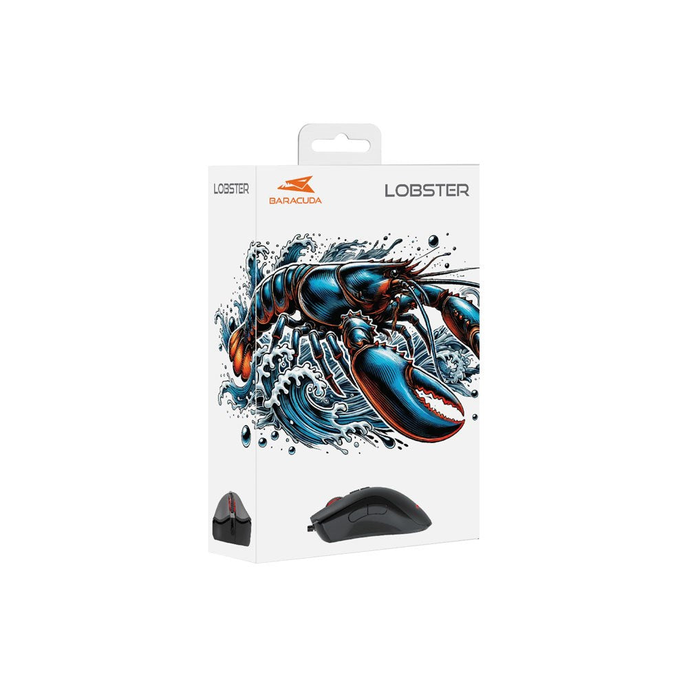 Baracuda LOBSTER Gaming Mus - 7D / 6400 DPI - Sort