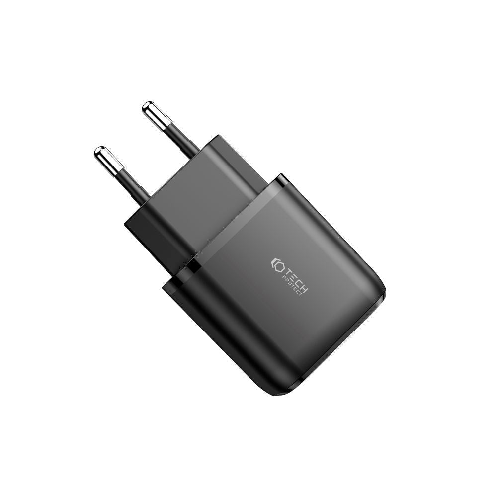 Tech-Protect PD 20W Vægoplader m. 1 x USB-C & 1 x USB-A - Sort