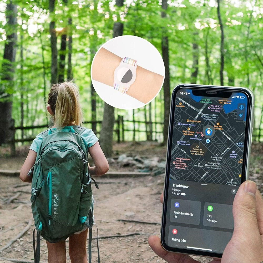 Apple AirTag 1. & 2. Gen. Rem til Børn - Tech-Protect Nylon - Lyserød