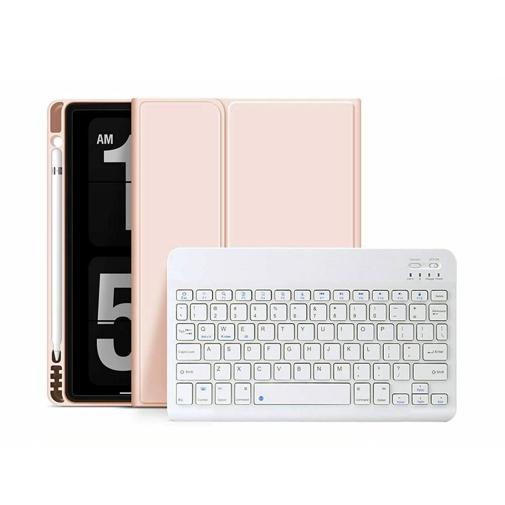 iPad 11" (2025) / iPad 10.9" (2024/2022) Tech-Protect Keyboard Cover m. Apple Pencil Holder - Engelsk Layout - Lyserød