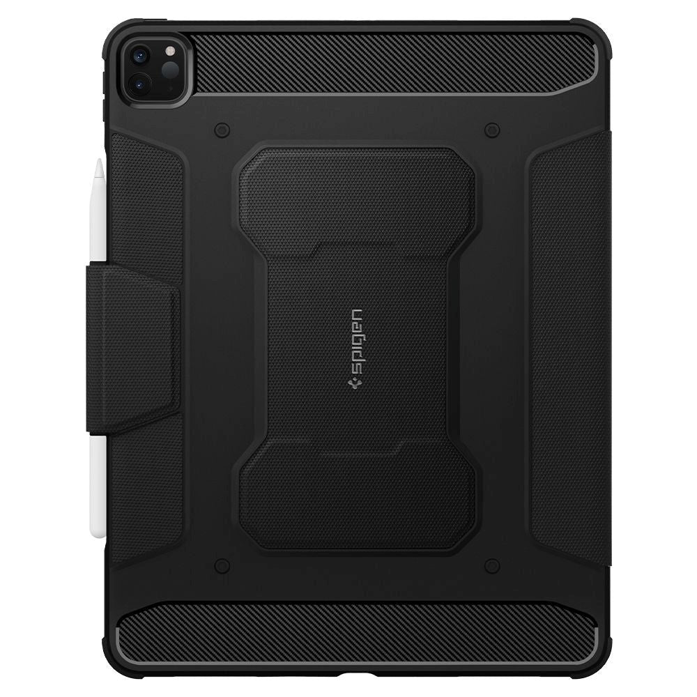 iPad Pro 12.9" (2022 / 2021 / 2020) / 2018) Spigen Rugged Armor Pro Cover m. Apple Pencil Holder - Sort - (DEMO)