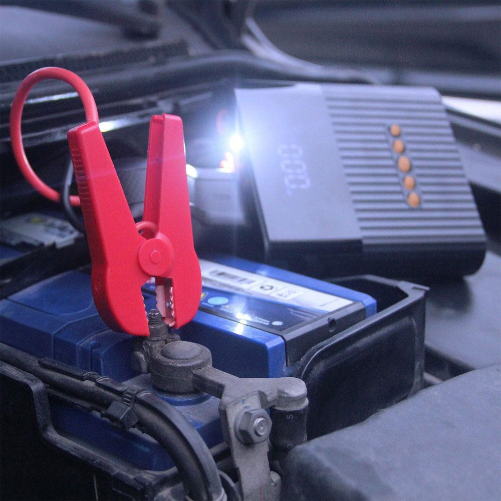 4smarts PitStop+ 8800mAh Powerbank m. Kompressor & Lygte - Sort