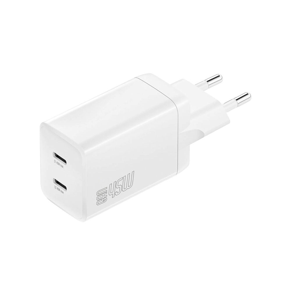 4smarts PDPlug 45W Vægoplader m. 2 x USB-C - Hvid