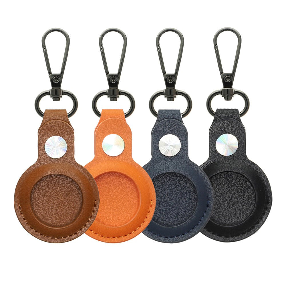 4smarts AirTag 1. & 2. Gen. Læder Cover m. Karabinhage - 4-Pack