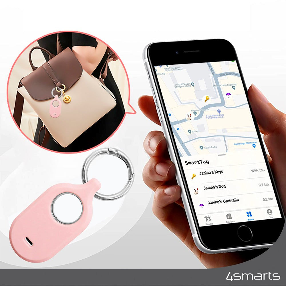 4smarts Samsung Galaxy SmartTag 2 Silikone Cover m. Nøglering - 4-Pack
