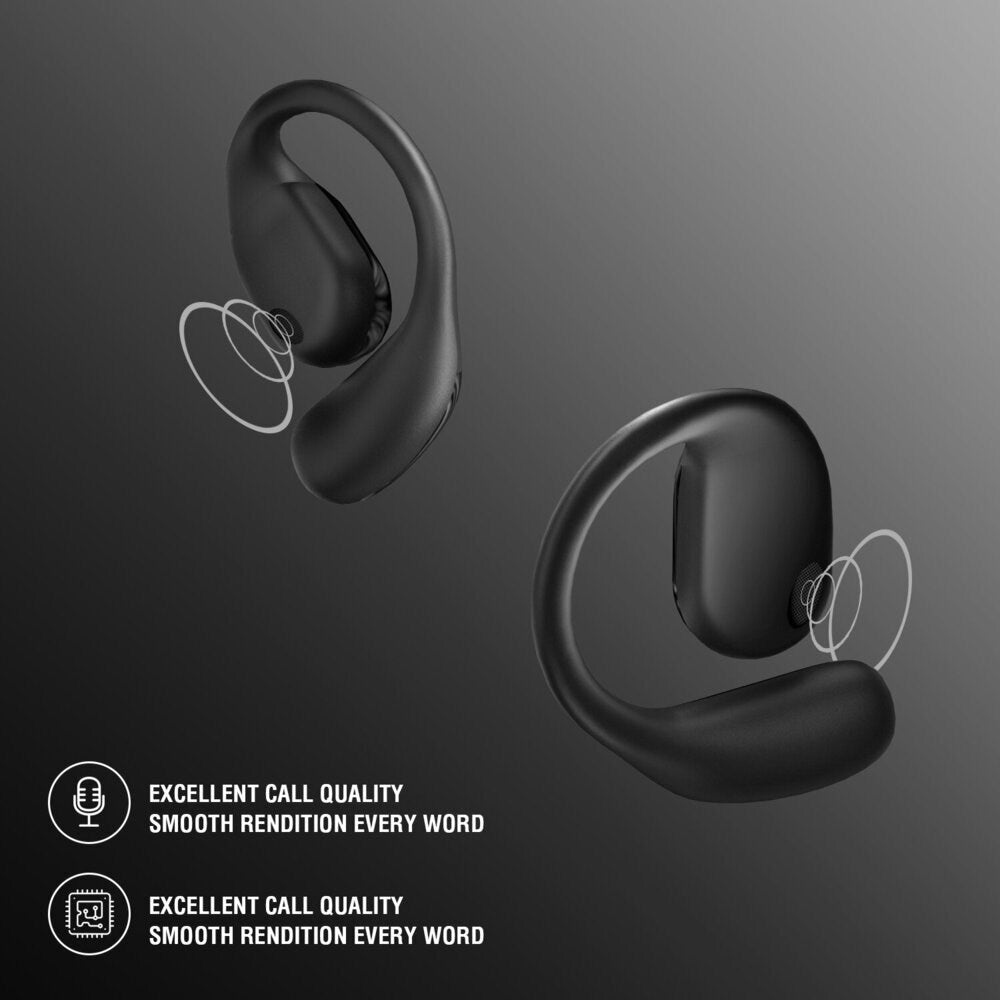 4smarts True Wireless SkyBuds Sport Høretelefoner - Open-Ear - Sort