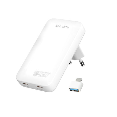4smarts FlatPlug Slim Dual Vægoplader - 45W / 2x USB-C - Hvid