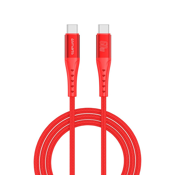 4smarts PrimeCord USB-C til USB-C Kabel 60W - 1.5 m - Rød