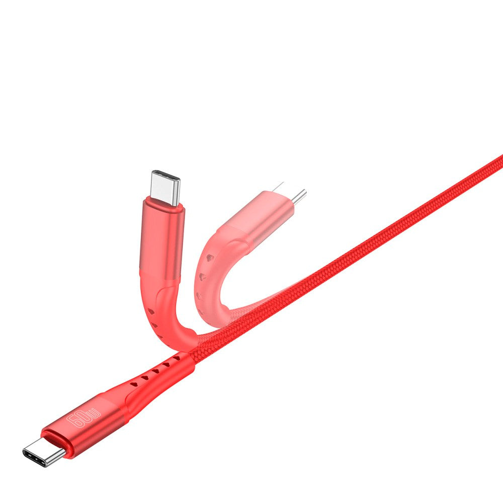 4smarts PrimeCord USB-C til USB-C Kabel 60W - 1.5 m - Rød
