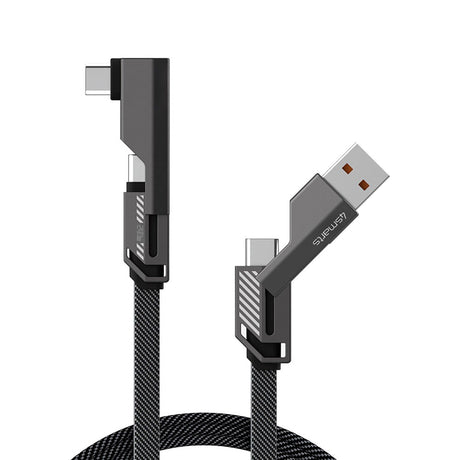 4smarts ComboCord 2-i-1 Retvinklet Kabel 240W - 1.5m - Grå