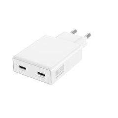 4smarts PDPlug Slim 65W Vægoplader m. 2 x USB-C - Hvid