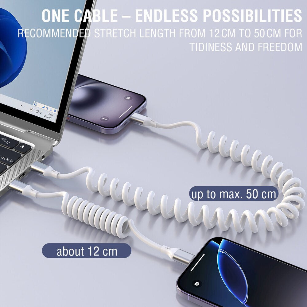 4smarts 100W USB-C til USB-C Kabel - 50cm - Hvid