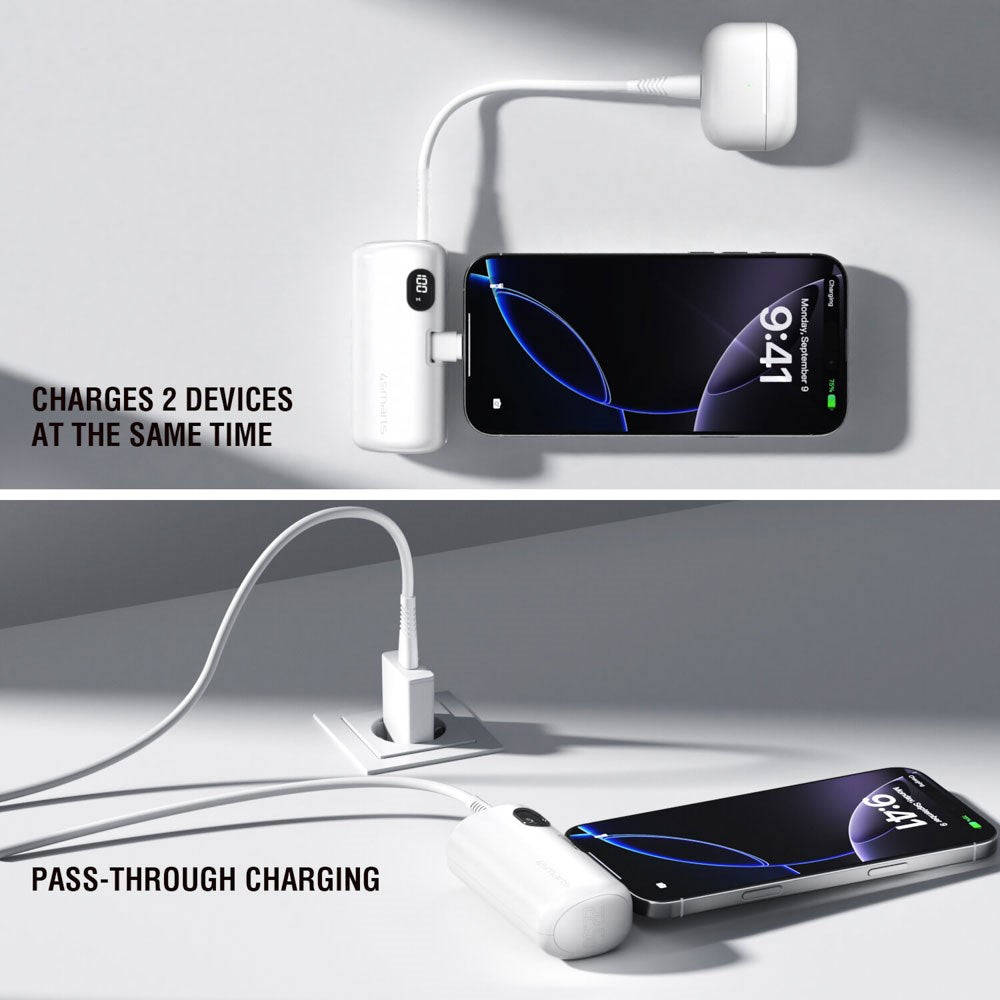 4smarts PicoFold 5000mAh Powerbank 22.5W m. USB-C - Hvid
