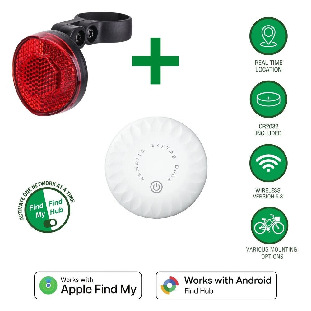 4smarts SkyTag GPS Tracker m. Refleks - Apple Find My & Android Find Hub - Hvid