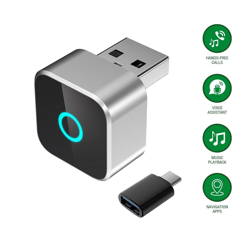 4smarts 2-i-1 Trådløs Adapter til Apple CarPlay & Android Auto - Sølv