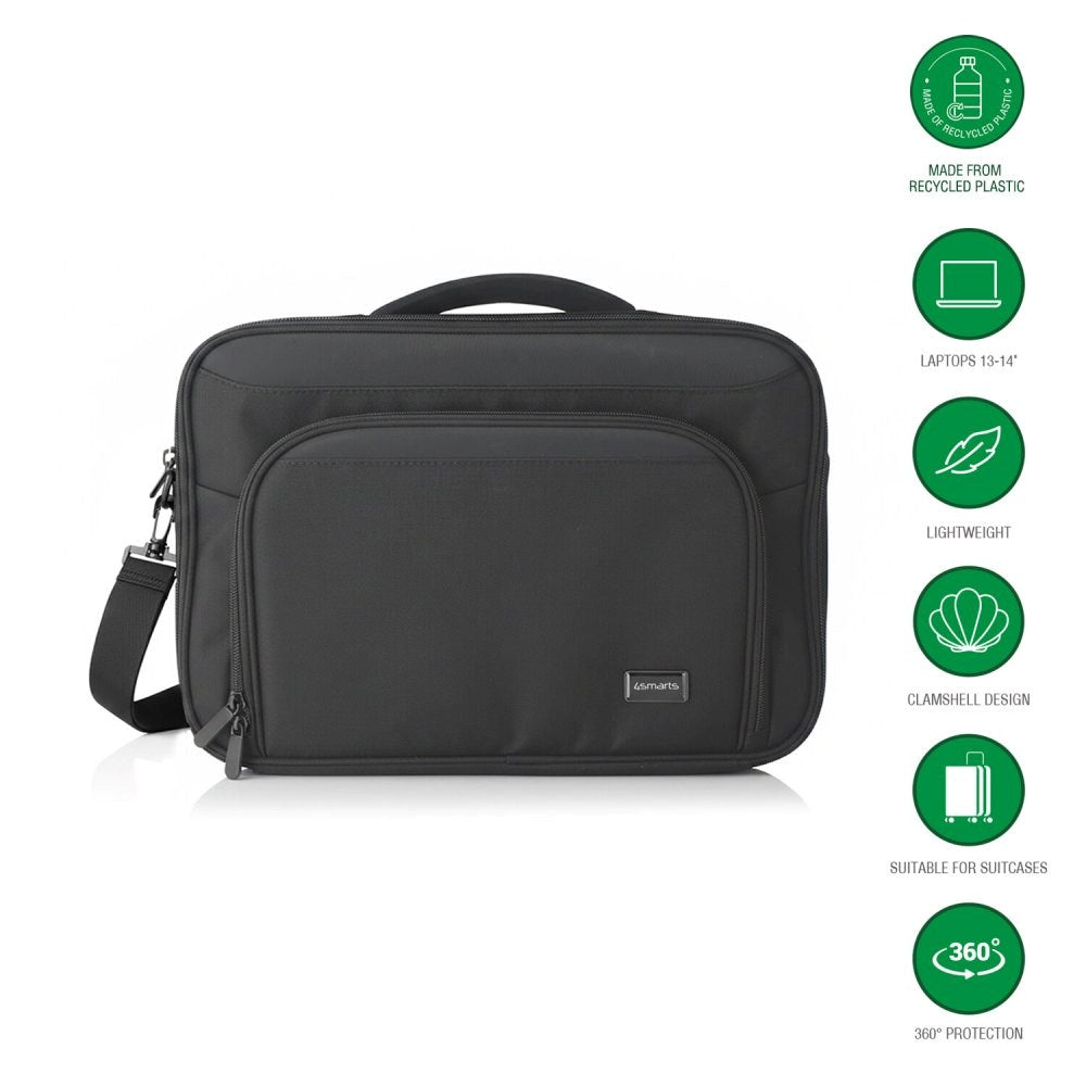4smarts Eco Clamshell Computertaske - 13-14" - Sort