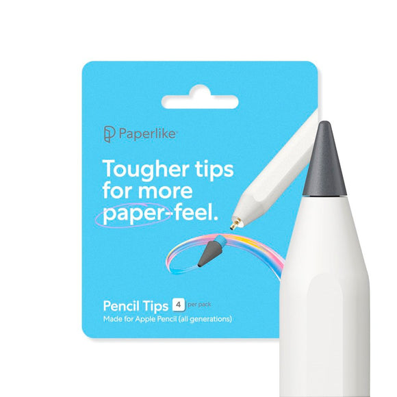 Paperlike Apple Pencil Spidser til Papirtekstureret Skærmbeskytter - 4 stk - Grå