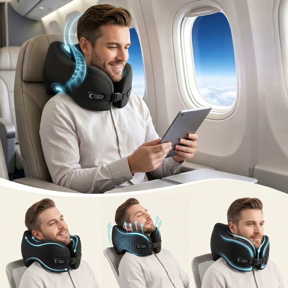 Tech-Protect ComfortRest Rejse Nakkepude - Sort