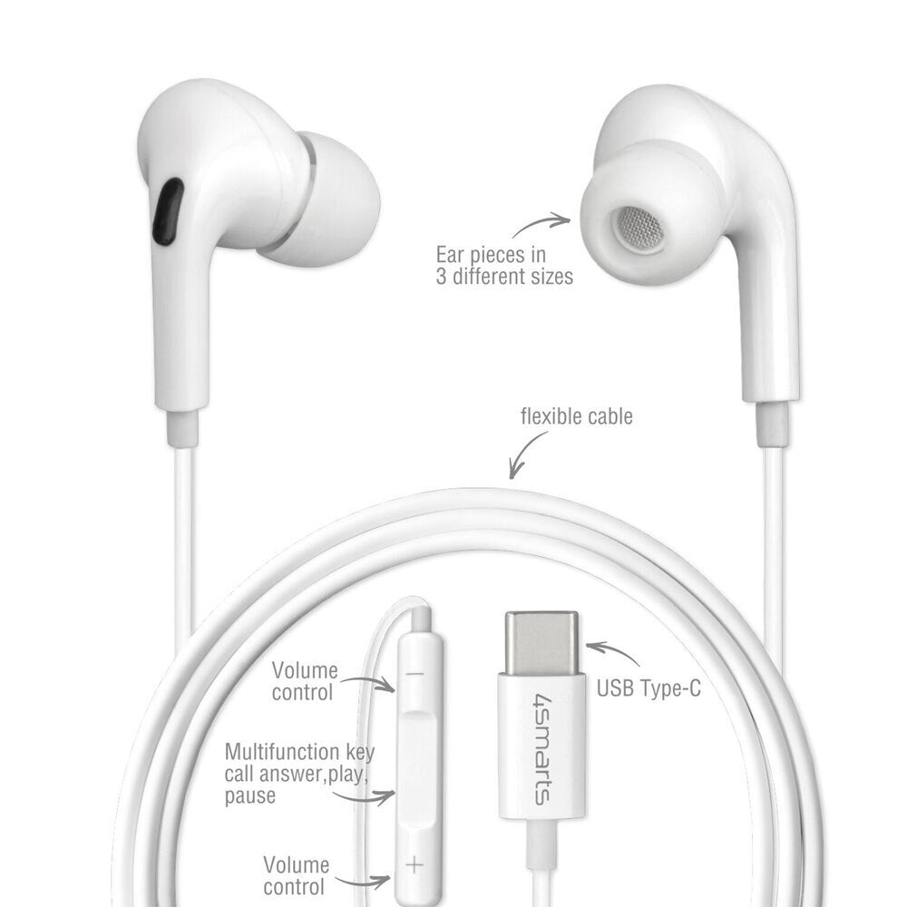 4smarts Melody Digital Basic Høretelefoner med USB-C Kabel - Hvid