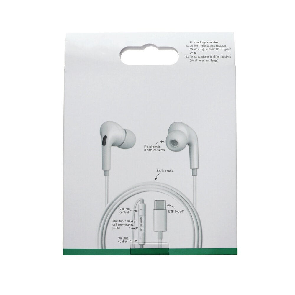 4smarts Melody Digital Basic Høretelefoner med USB-C Kabel - Hvid