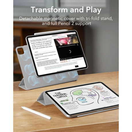 ESR iPad Air 13" (2026 / 2025 / 2024) / Pro 12.9" (2022 / 2021 / 2020) Rebound Magnetic Cover - Grå