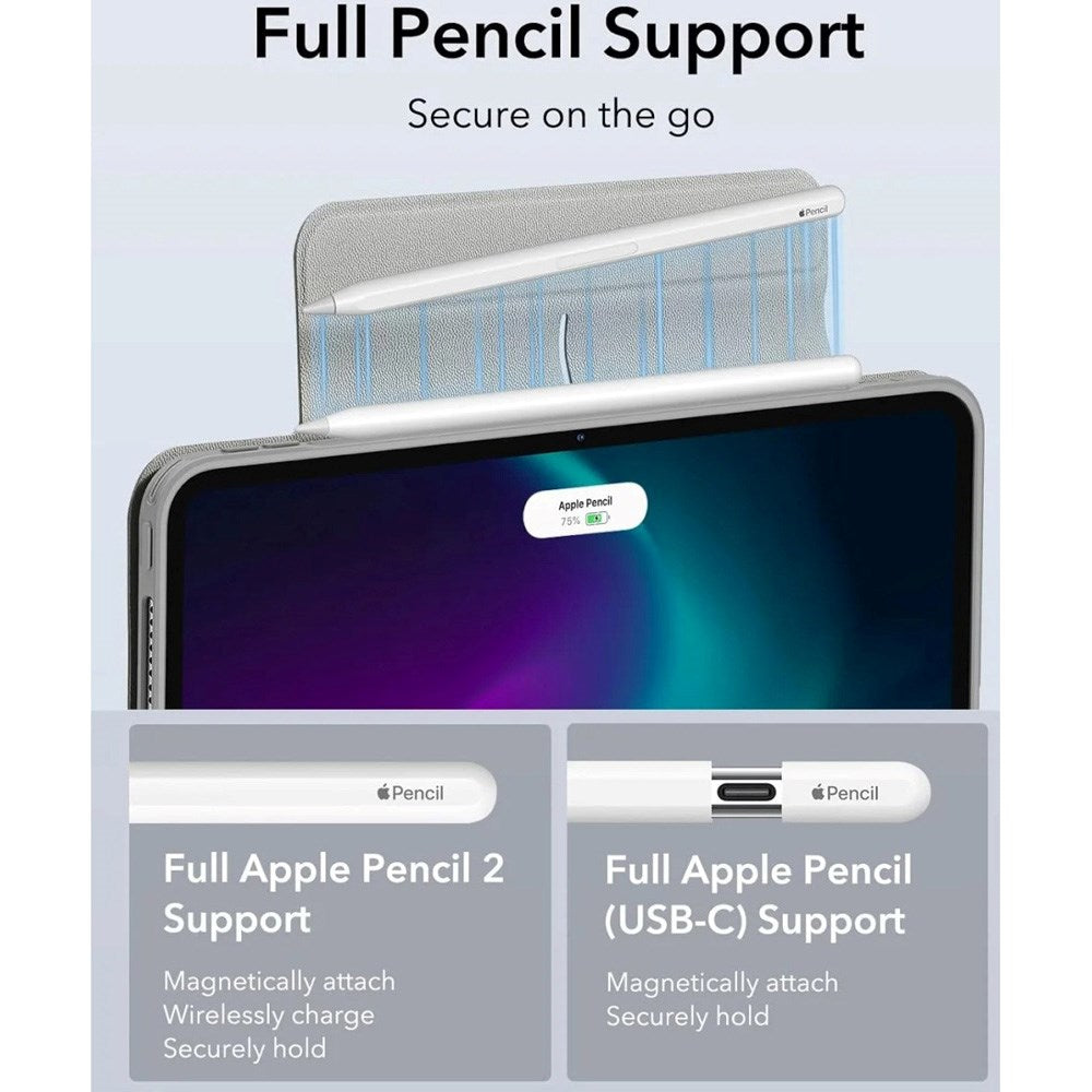iPad Pro 13" (2025 / 2024) ESR Rebound Hybrid Cover - Grå