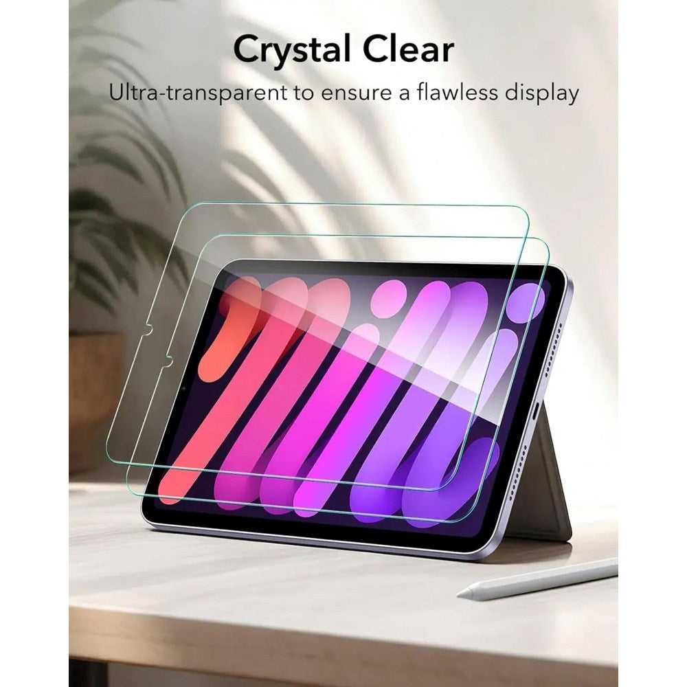 iPad Mini (2024/2021) ESR Hærdet Skærmbeskyttelse m. Installationsramme - 2 stk. - Gennemsigtig