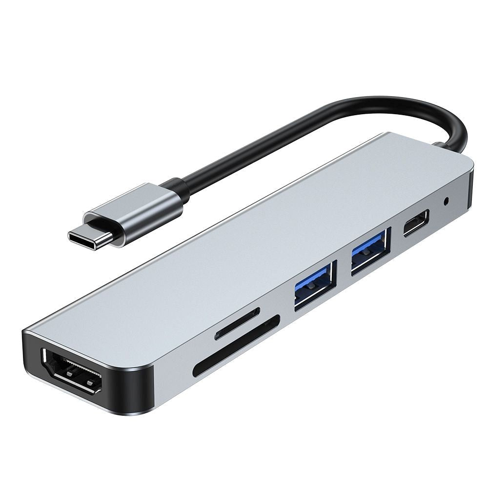 Tech-Protect V4-Hub Adapter 6in1 Multi Adapter - Grå
