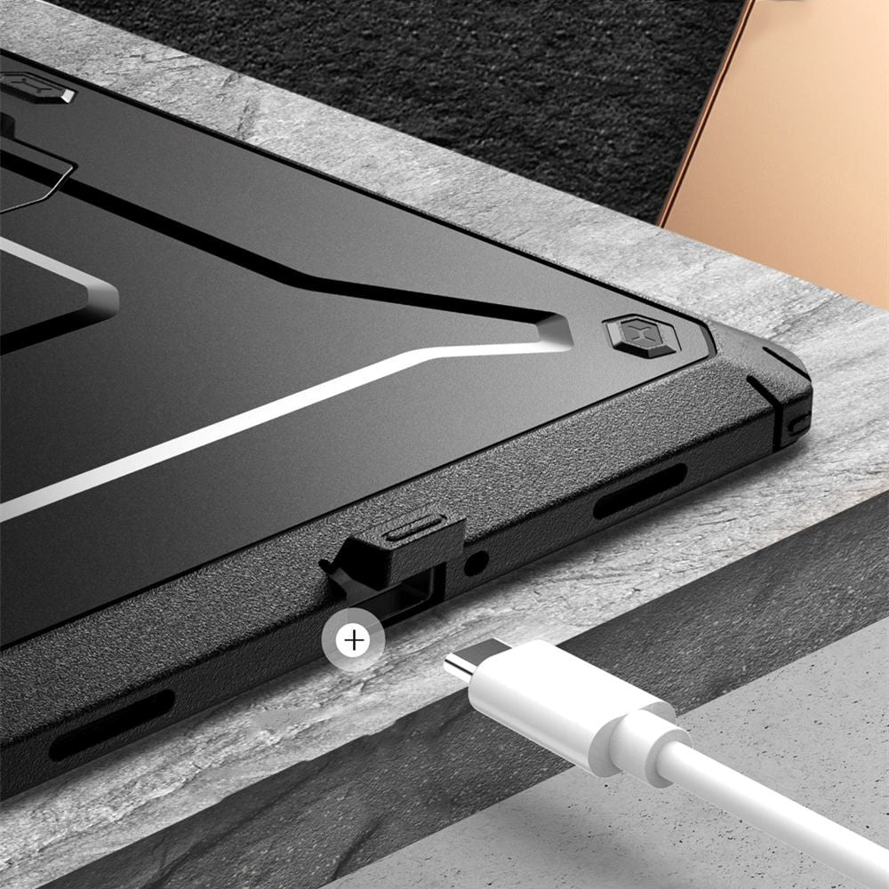 Samsung Galaxy Tab A9+ (Plus) Håndværker Cover - Supcase Unicorn Beetle Pro Cover m. Beskyttelsesfilm - Sort
