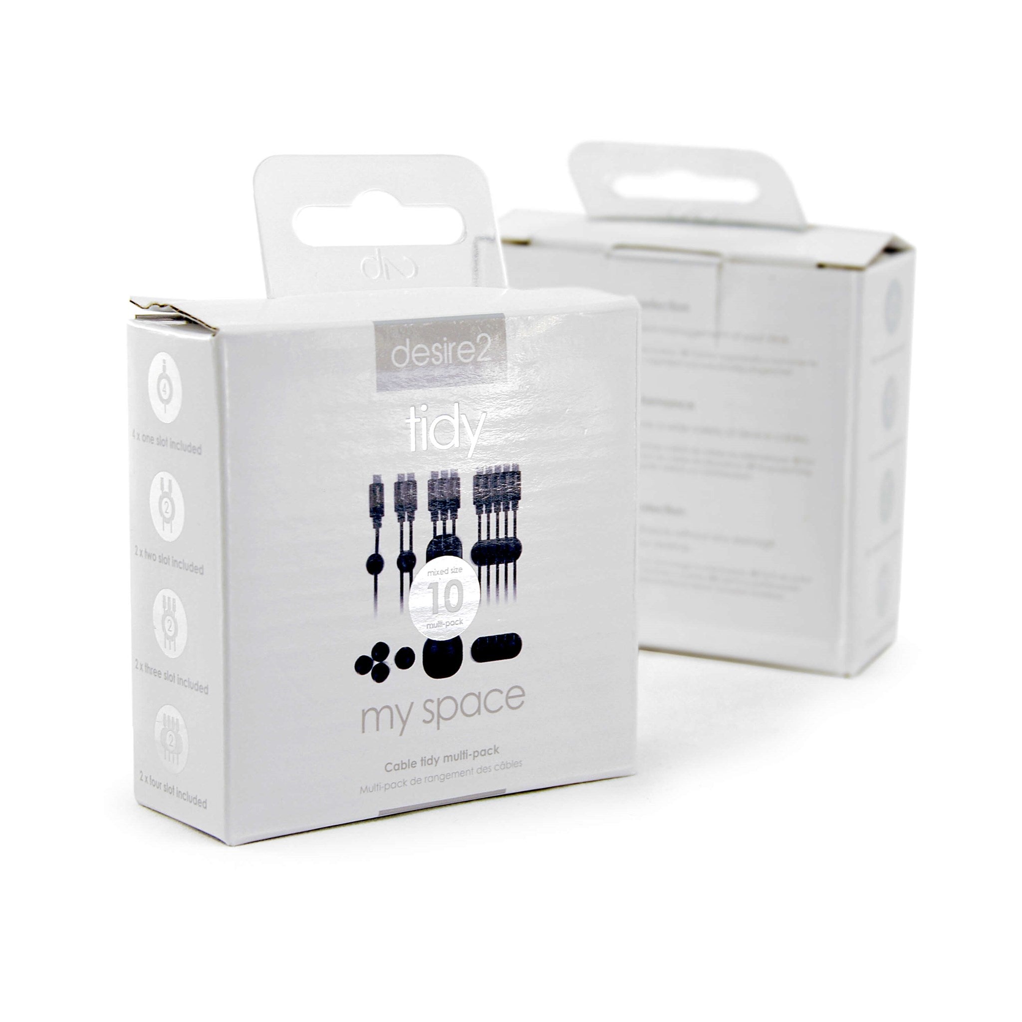 DESIRE2 Tidy Kabel Klips Holder 10 Pak - Sort