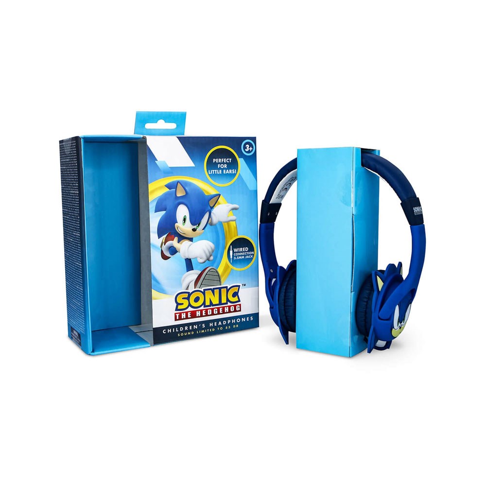 SONIC the Hedgehog OTL On-Ear Høretelefoner til Børn m. 3D Ører - Max. 85dB - Blå