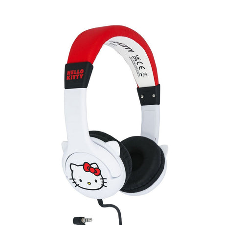 Hello Kitty OTL On-Ear Høretelefoner til Børn m. 3D Ører - Max. 85dB - Hvid / Rød