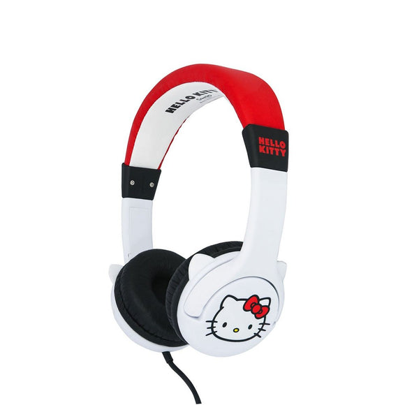 Hello Kitty OTL On-Ear Høretelefoner til Børn m. 3D Ører - Max. 85dB - Hvid / Rød