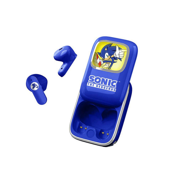 SONIC the Hedgehog OTL True Wireless In-Ear Headset m. Skub-Op Opladningsetui - Blå