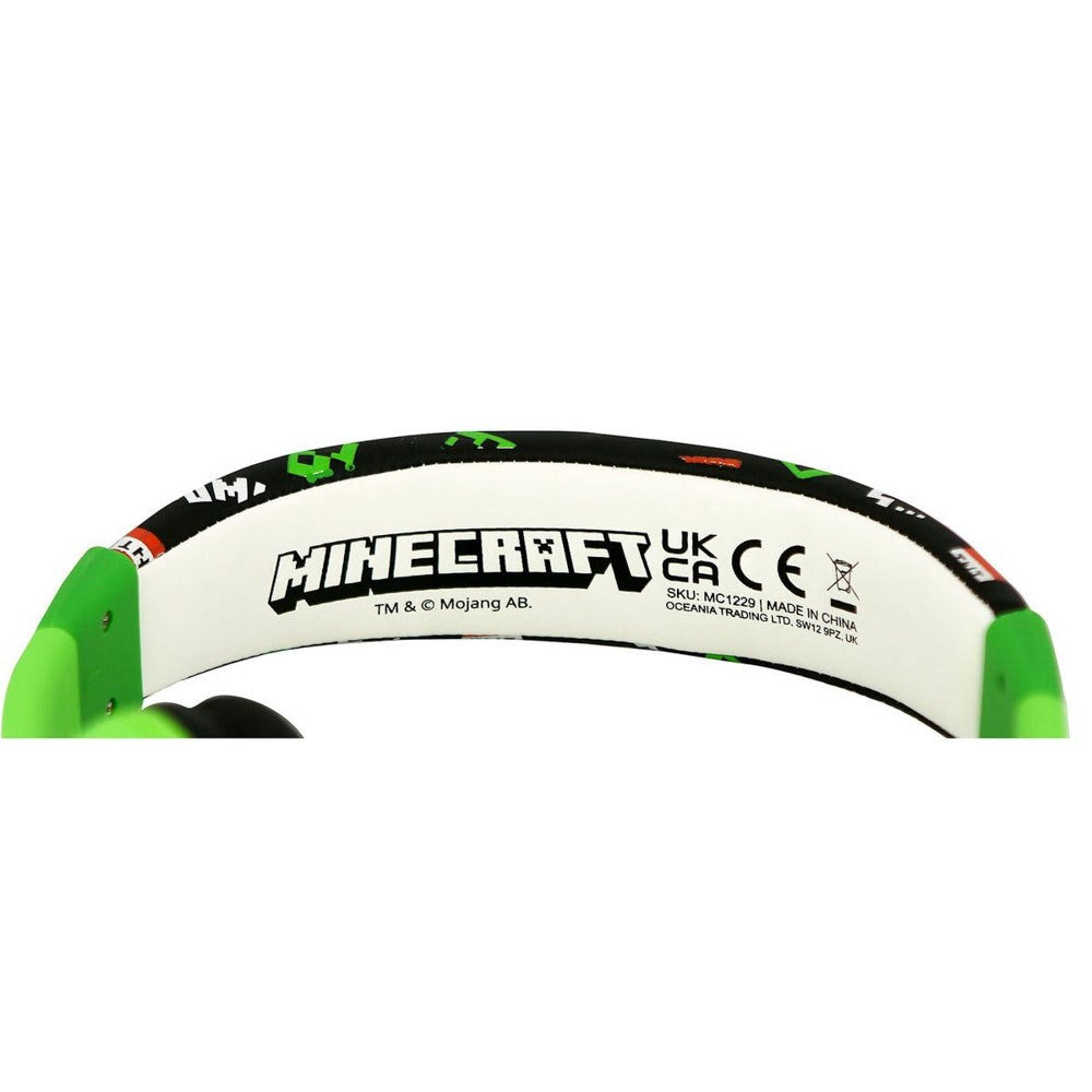 Minecraft OTL On-Ear Headset til Børn m. Jackstik - Max. 85dB - Grøn