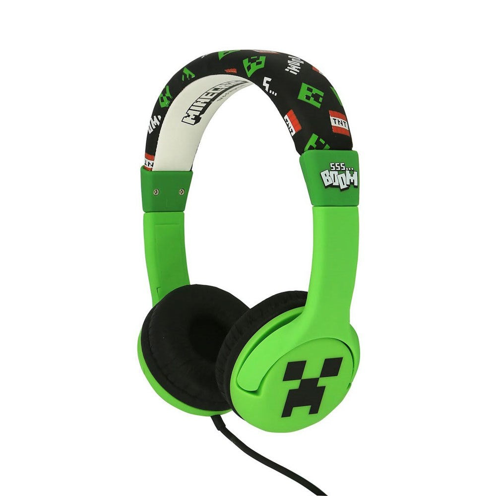 Minecraft OTL On-Ear Headset til Børn m. Jackstik - Max. 85dB - Grøn