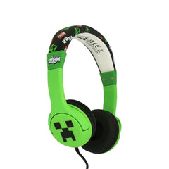 Minecraft OTL On-Ear Headset til Børn m. Jackstik - Max. 85dB - Grøn