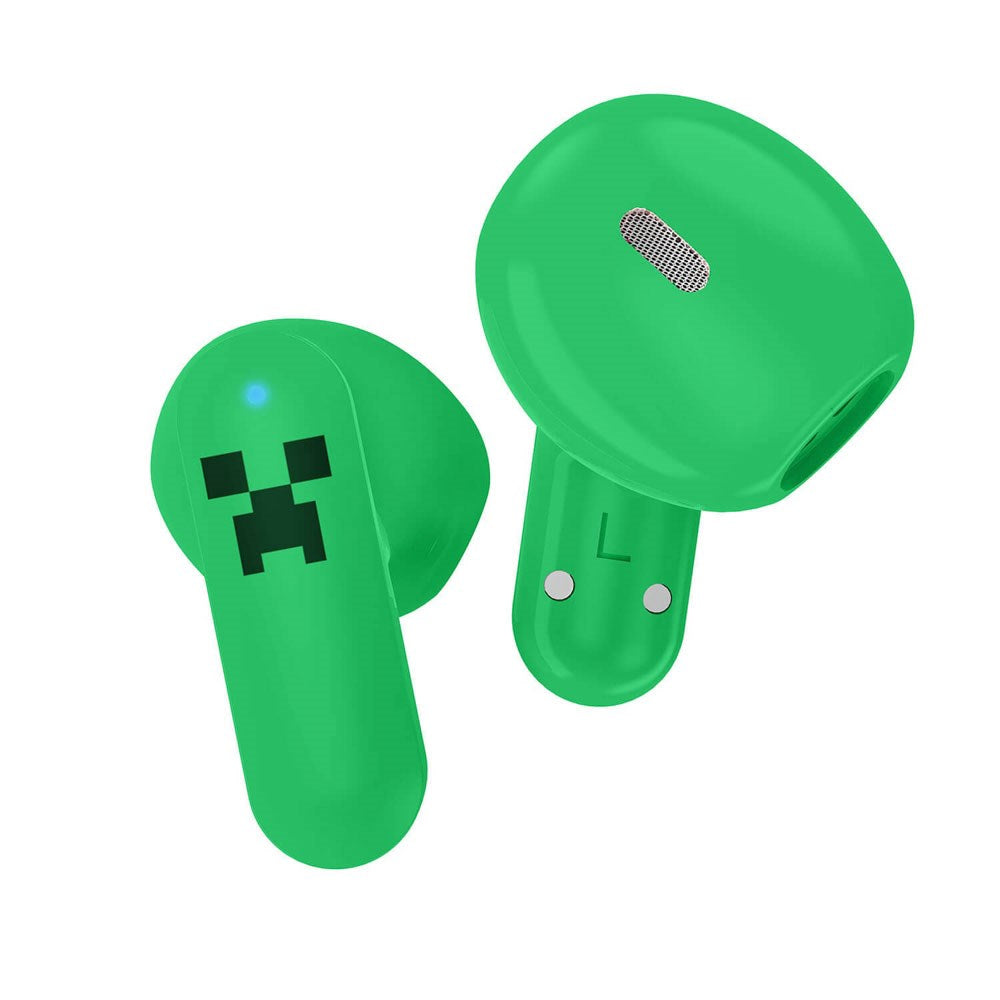 Minecraft OTL True Wireless In-Ear Headset m. Skub-Op Opladningsetui - Grøn